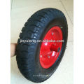 Rodas infláveis ​​de borracha com padrão de 14 polegadas 3,50-8 4,00-8 lug, roda pneumática para carrinho de mão
